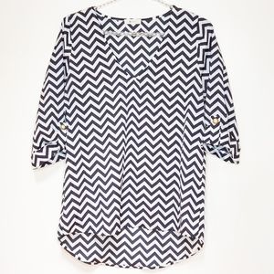 Everly Semi-Sheer Chevron High Low Top